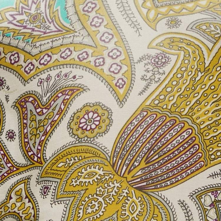 Pre Owned Etro Multicolor Printed Jersey V-Neck Top S