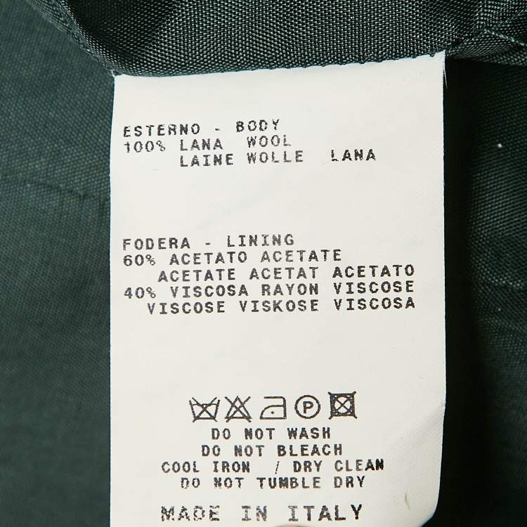 Pre Owned Etro Green Embroidered Wool Cap Sleeve Short Dress S