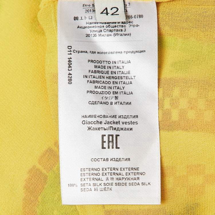 Pre Owned Etro Multicolor Printed Button Front Blouse M