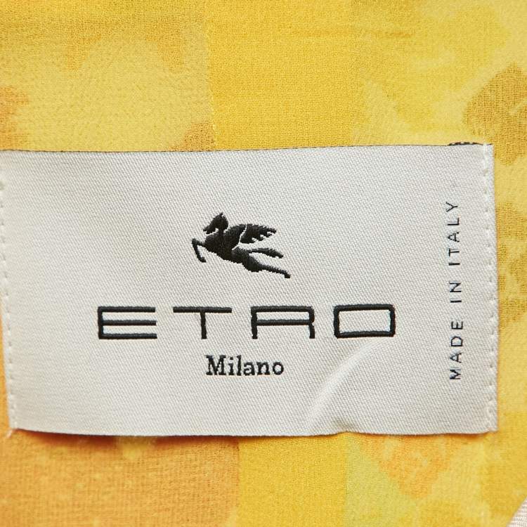 Pre Owned Etro Multicolor Printed Button Front Blouse M