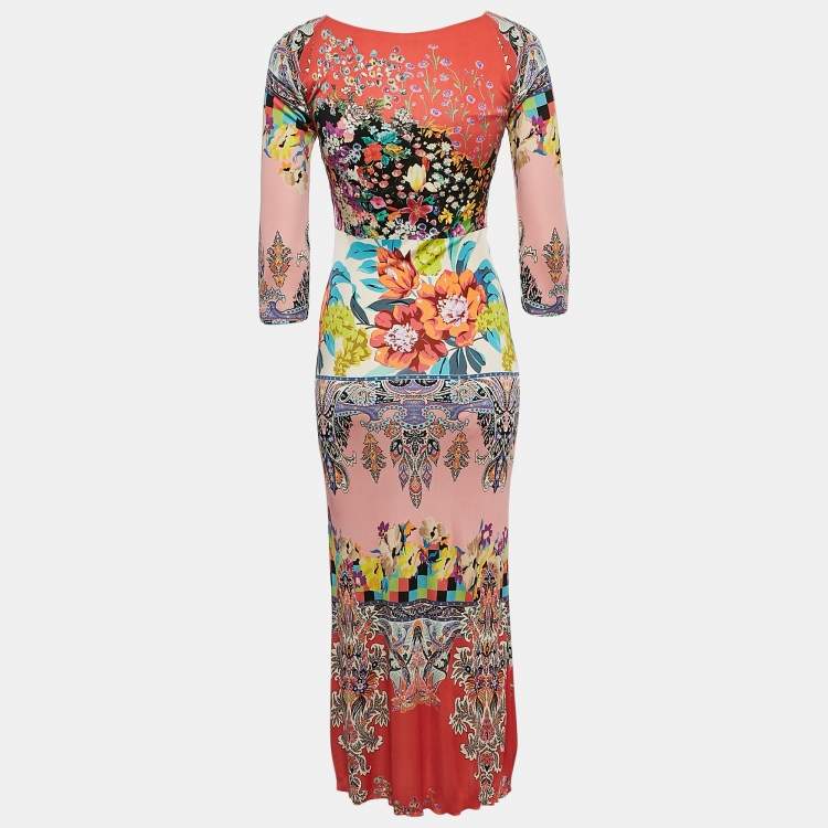 Pre Owned Etro Multicolor Printed Jersey Maxi Dress S