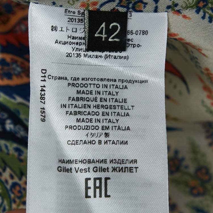 Pre Owned Etro Beige Checks Tweed Open Front Vest and Trousers Set M 
