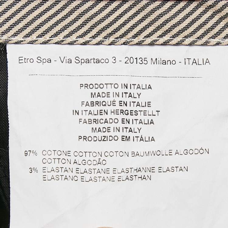 Pre Owned Etro Black Cotton Trousers S
