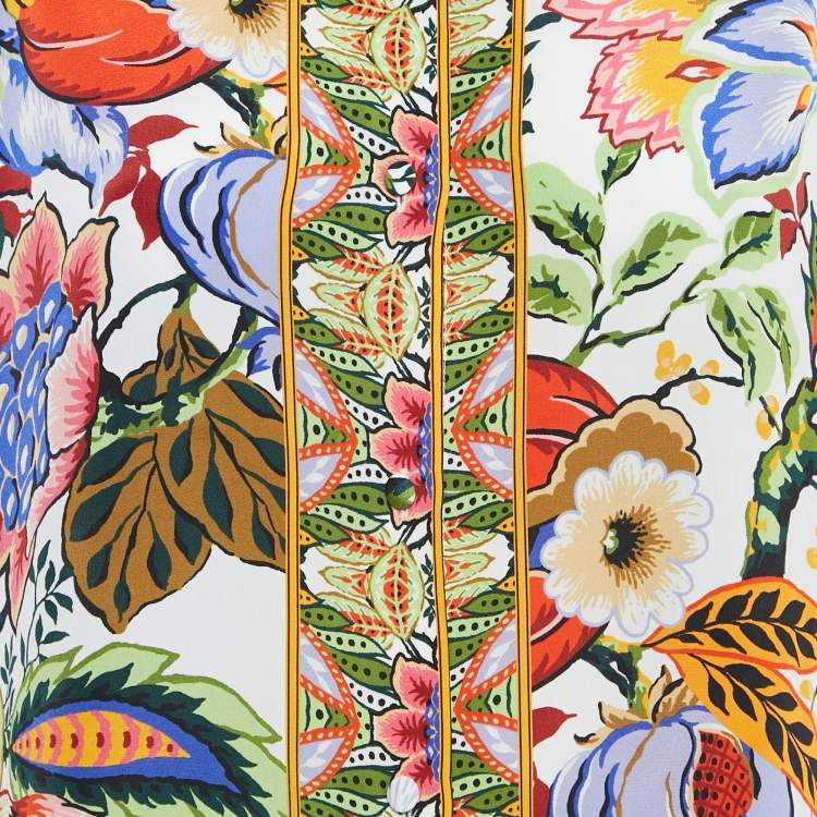 مملوكة مسبقًا Etro Multicolor Floral Print Silk Button Front Shirt XL 
