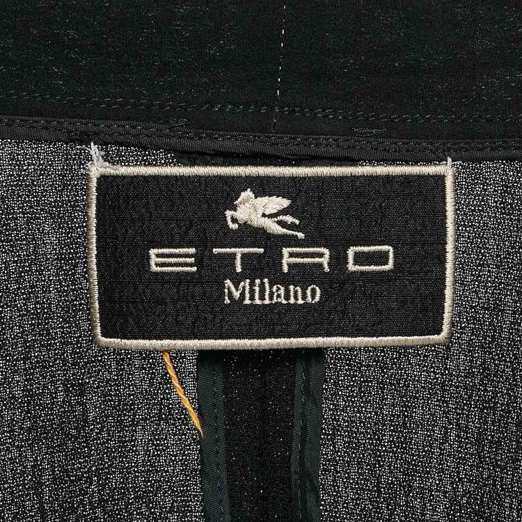 Pre Owned Etro Black Wool Blend Front Tie Detail Jacket S