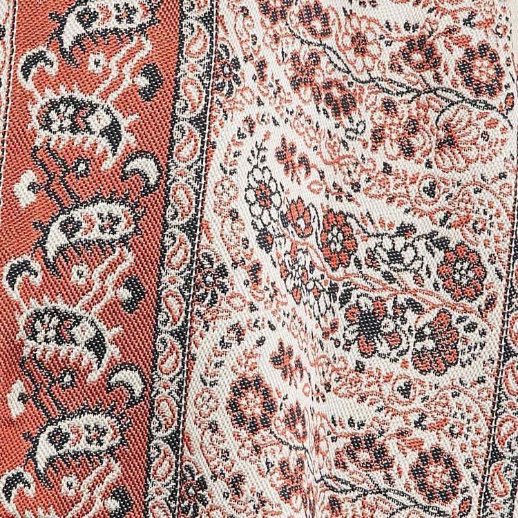 Pre Owned Etro Multicolor/Beige Paisley Jacquard Open Front Overcoat M