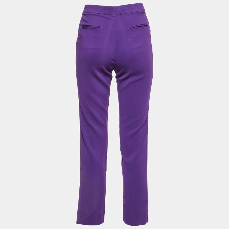 Pre Owned Etro Purple Crepe Tailored Pants M