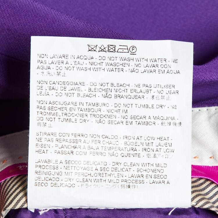 Pre Owned Etro Purple Crepe Tailored Pants M