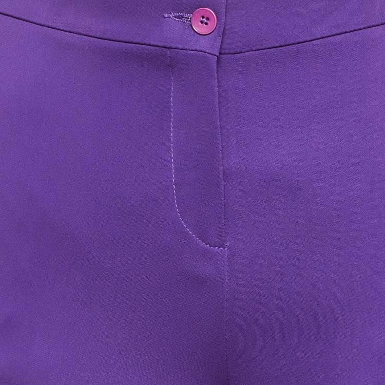 Pre Owned Etro Purple Crepe Tailored Pants M