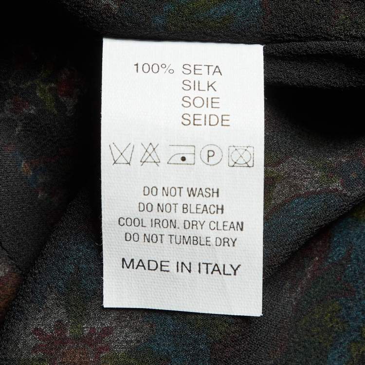 Pre Owned Etro Multicolor Printed Silk Chiffon Wrap Dress M