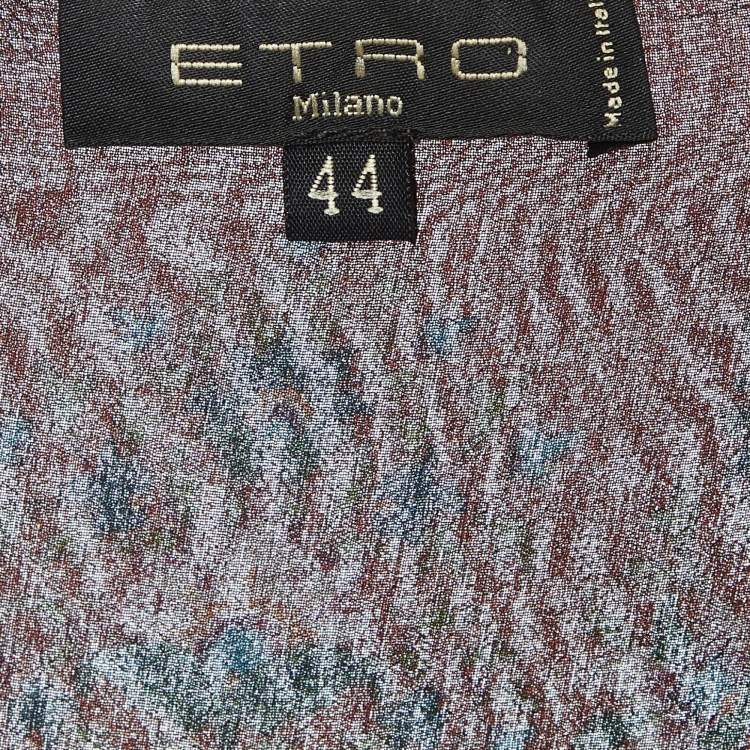 Pre Owned Etro Multicolor Printed Silk Chiffon Wrap Dress M
