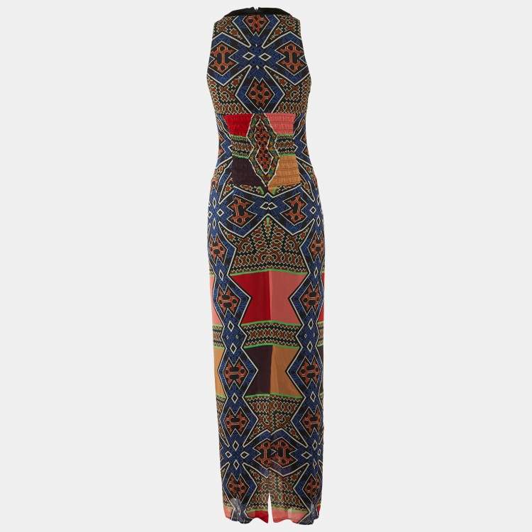 Pre Owned Etro Multicolor Printed Silk Sleeveless Maxi Dress S