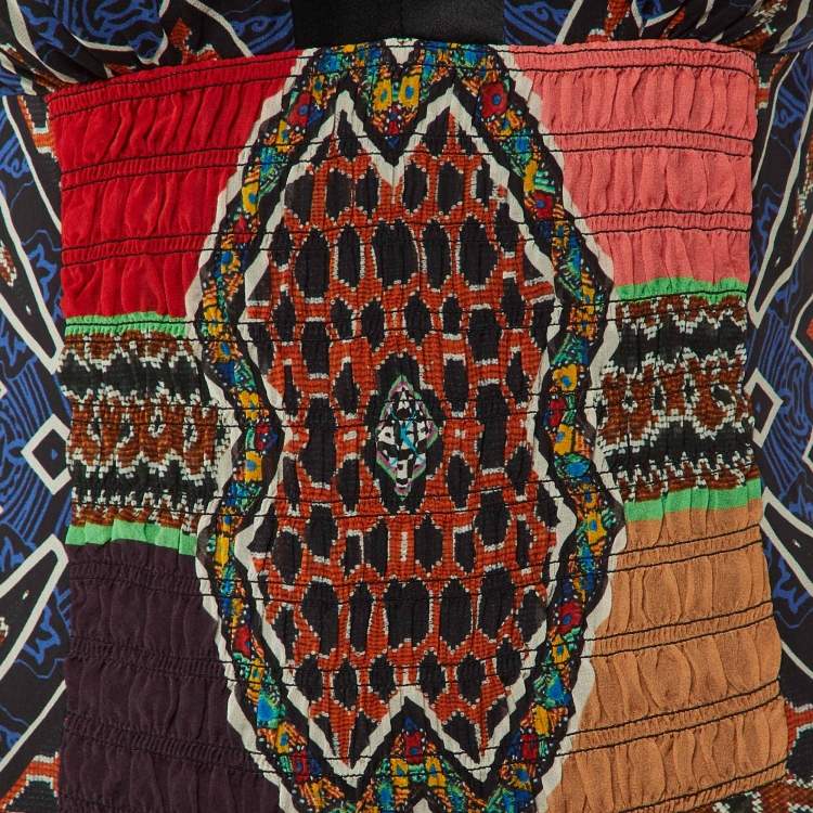 Pre Owned Etro Multicolor Printed Silk Sleeveless Maxi Dress S