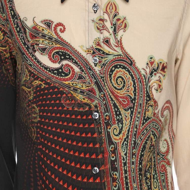 Pre Owned Etro Multicolor Printed Cotton Button Front Shirt S