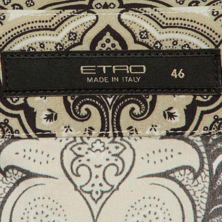 Pre Owned Etro Beige Paisley Print Cotton Button Front Shirt L
