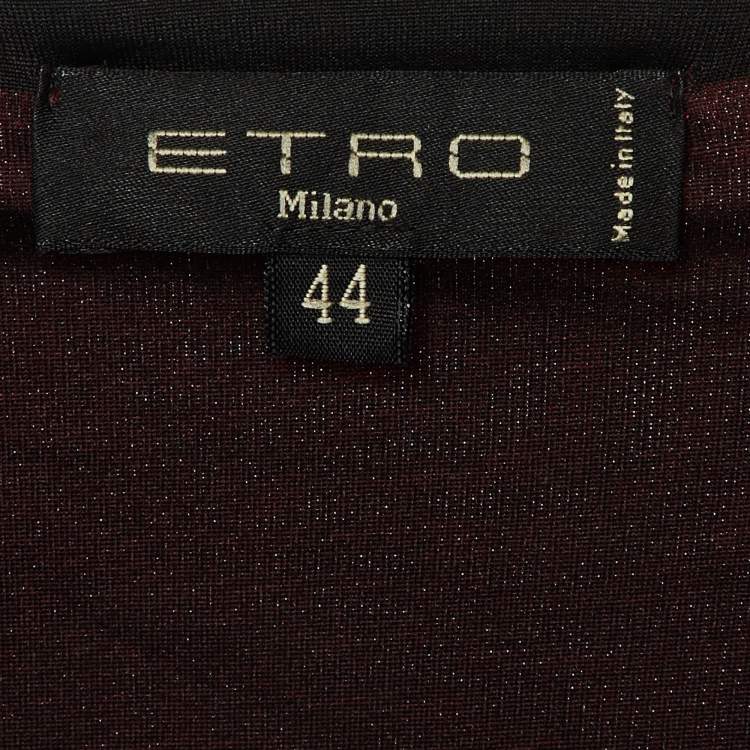 Pre Owned Etro Red Jersey Cross Neck Detail Mini Dress M