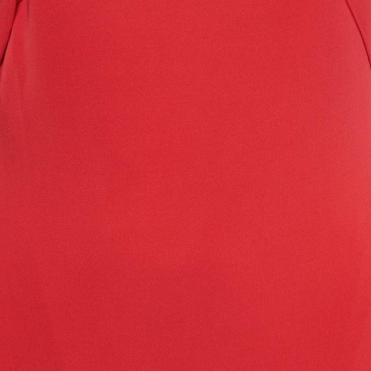 Pre Owned Etro Red Jersey Cross Neck Detail Mini Dress M