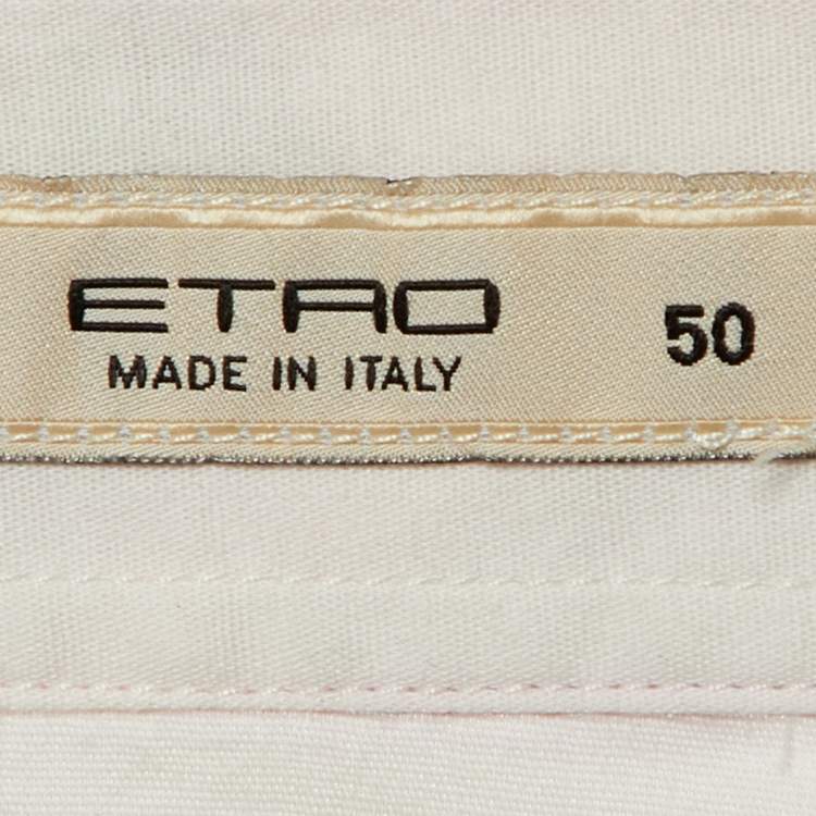 Pre Owned Etro White Floral Print Cotton Button Front Shirt XL