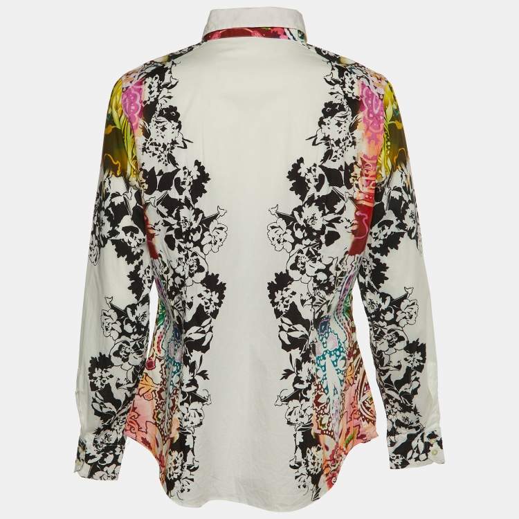 Pre Owned Etro White Floral Print Cotton Button Front Shirt XL