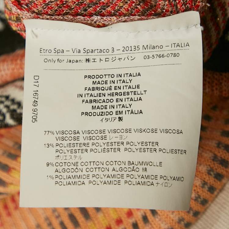 Pre Owned Etro Multicolor Patterned Knit Midi Skirt M