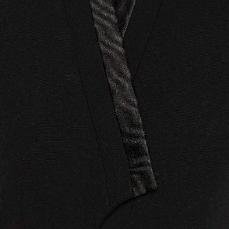 Pre Owned Etro Black Cady Button Front Fitted Jacket M