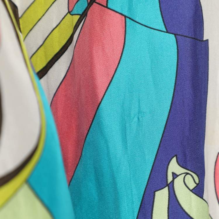 Pre Owned Etro Multicolor Printed Silk Long Sleeve Shirt M