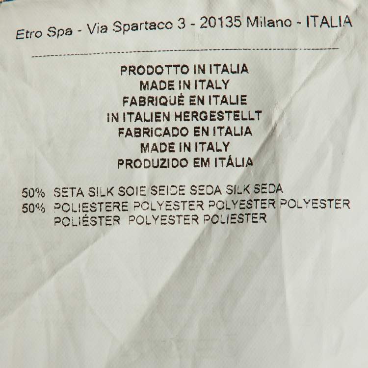 Pre Owned Etro Silver Lurex Silk Pants M