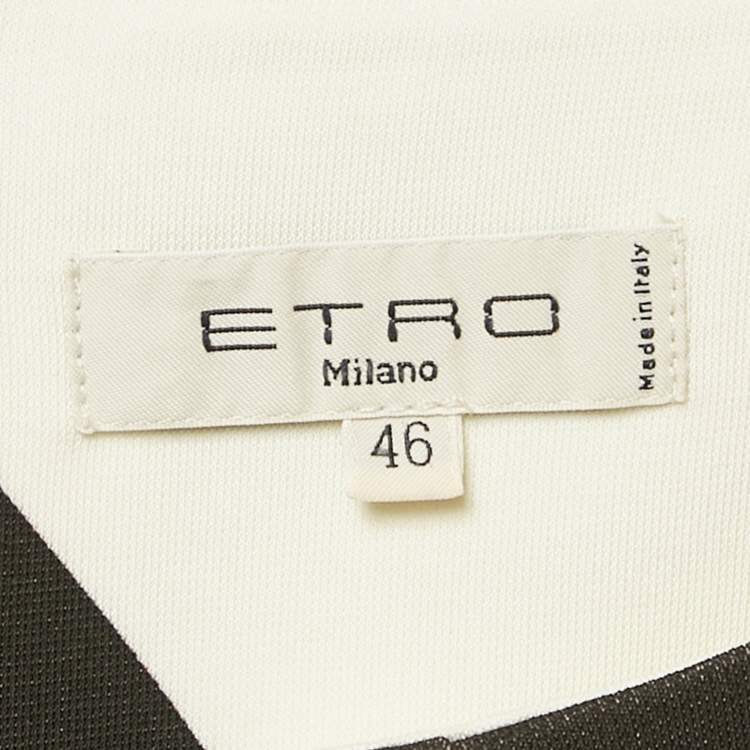 Pre Owned Etro Black Printed Jersey Short Dress L