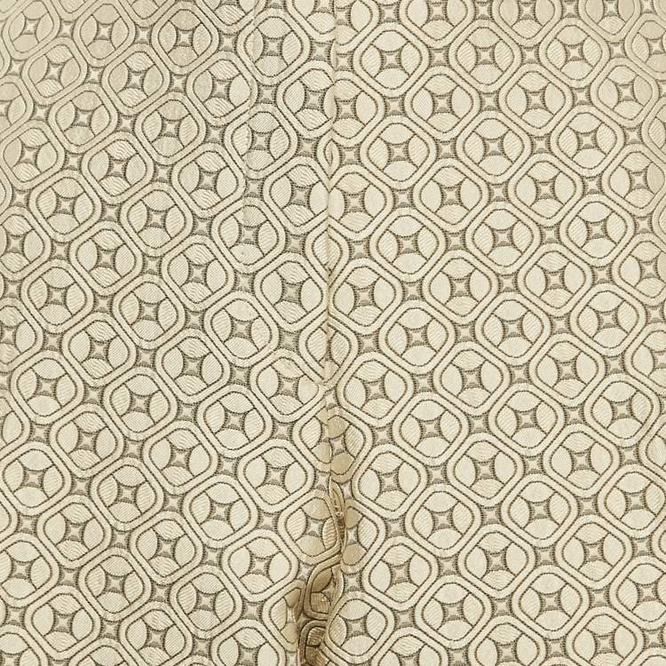 Pre Owned Etro Beige Jacquard Tailored Trousers L