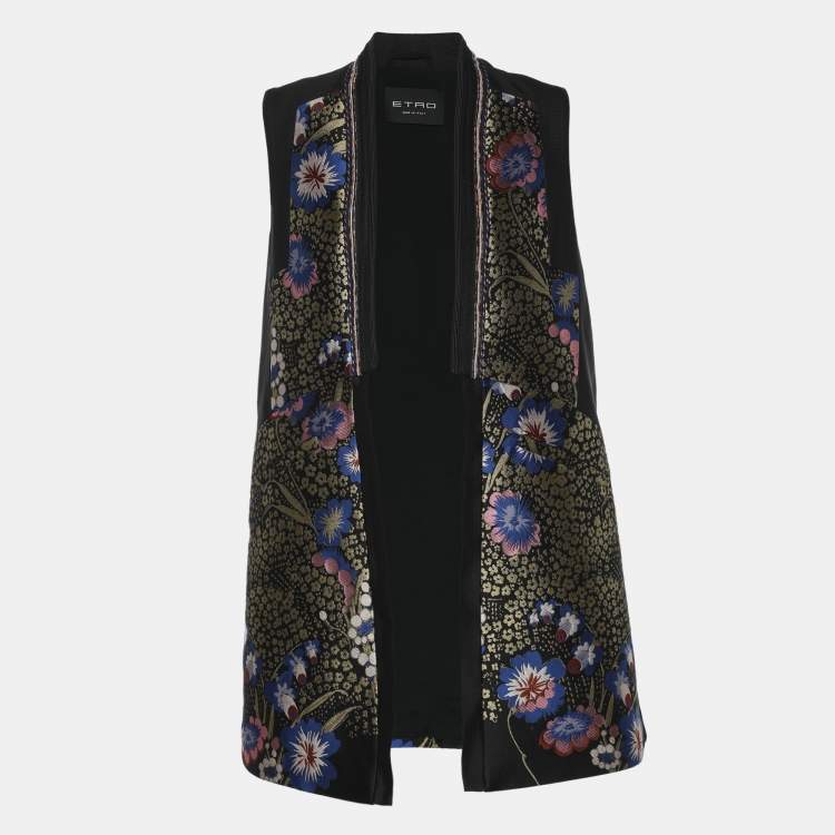 Pre Owned Etro Multicolor Floral Brocade Fabric Jacket S