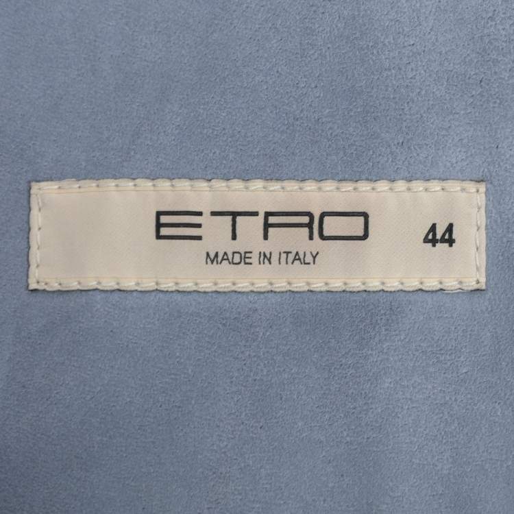 Pre Owned Etro Multicolor Printed Suede Chain Detail Top M