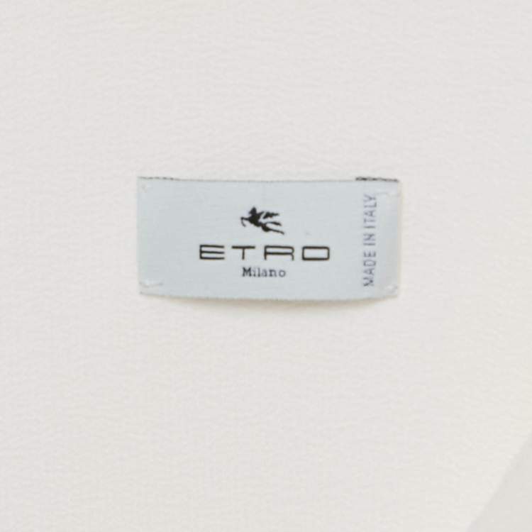 Pre Owned Etro Cream Silk Full Sleeves Shirt M
