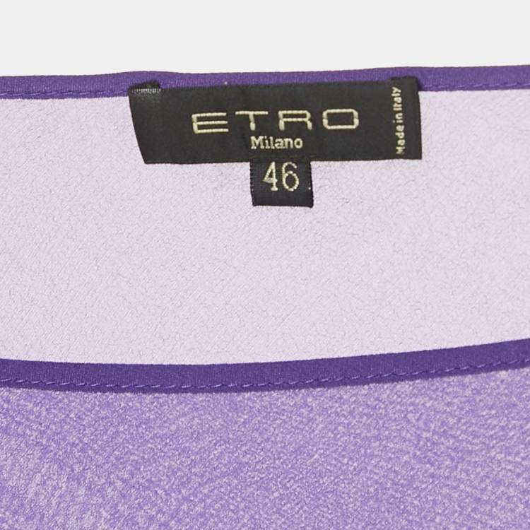 Pre Owned Etro Purple Silk Layered Silk Top M/L