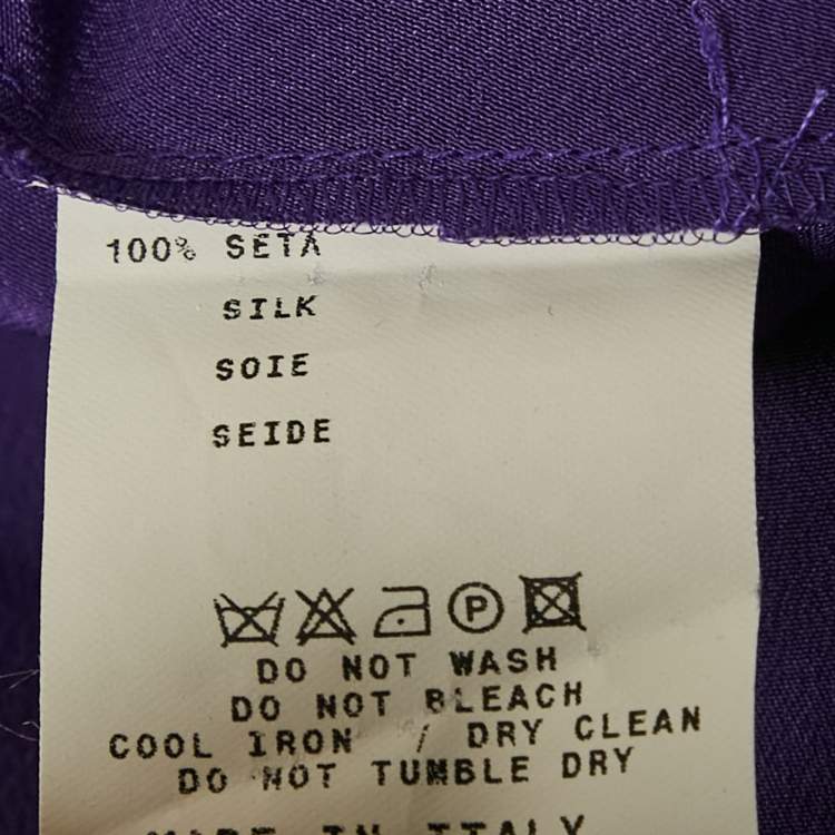 Pre Owned Etro Purple Silk Layered Silk Top M/L