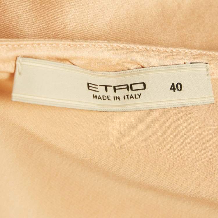 Pre Owned Etro Peach Satin Camisole Top S