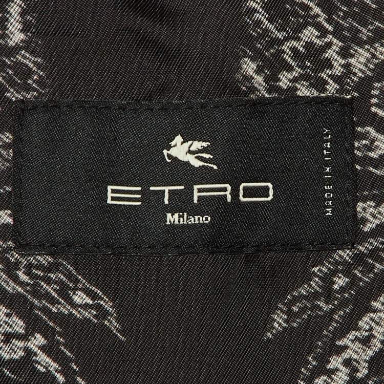 Pre Owned Etro Black Embroidered & Beaded Velvet Vest Jacket L  