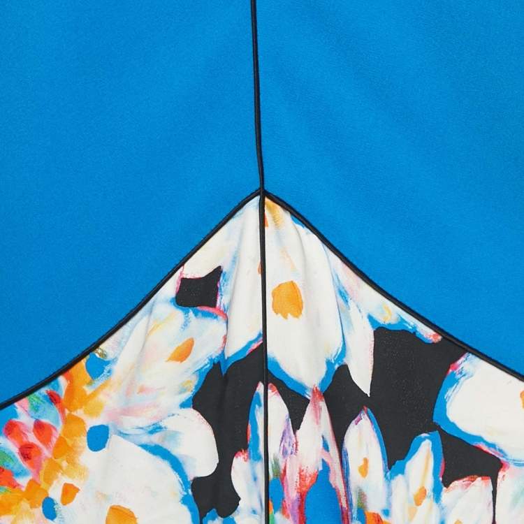 Pre Owned Etro Multicolor Printed Crepe Cut-Out Detail Midi Dress M