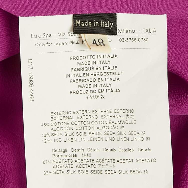 Pre Owned Etro Multicolor Ikat Print Cotton and Silk Open Front Jacket L