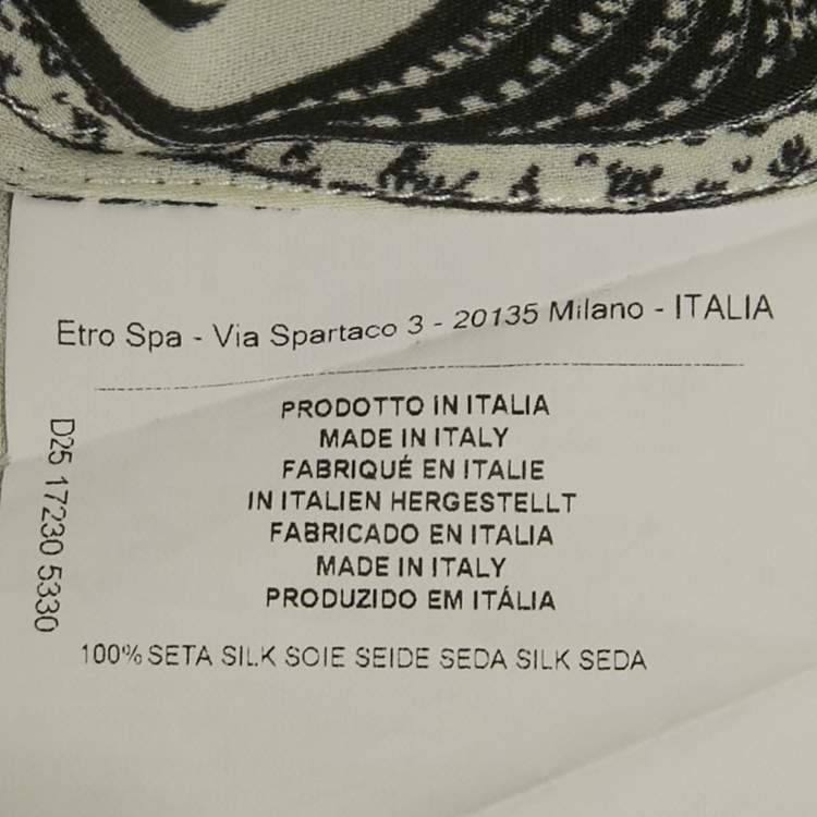 Pre Owned Etro Multicolor Paisley Print Silk Coat M