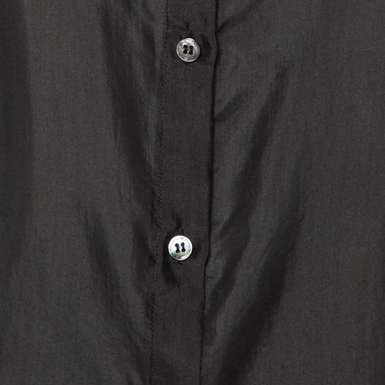 Pre Owned Etro Black Silk Button Front Shirt M