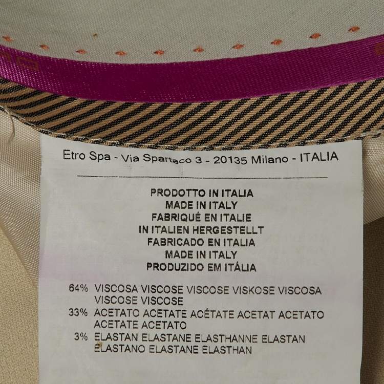 مملوكة مسبقًا Etro Beige Crepe Formal Trousers L 