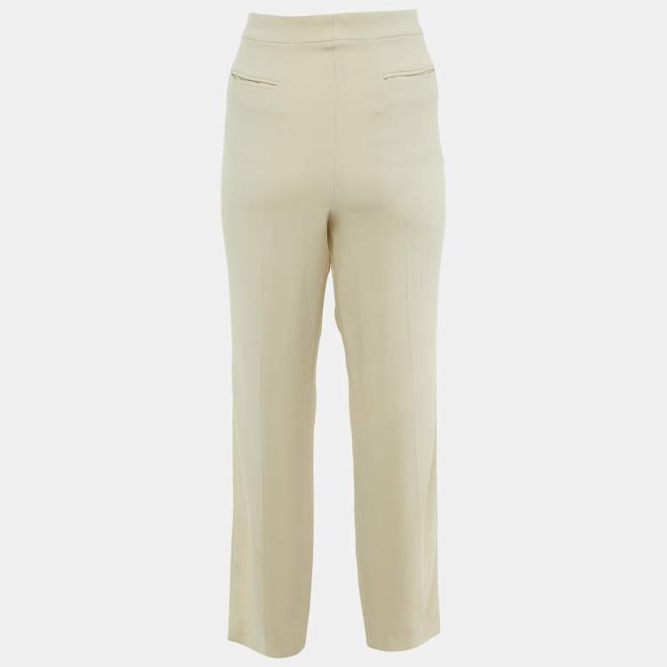 مملوكة مسبقًا Etro Beige Crepe Formal Trousers L 