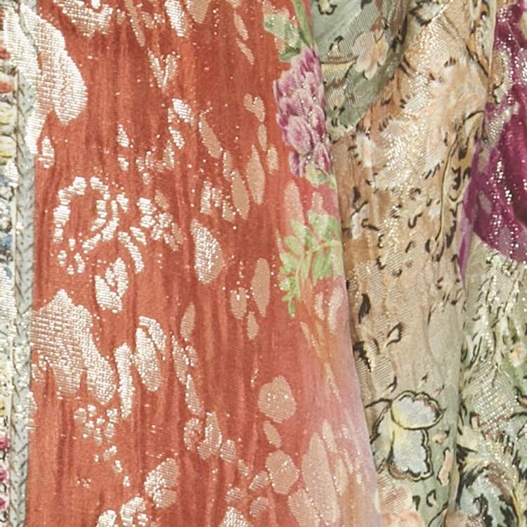 Pre Owned Etro Multicolor Lurex Tassel Detail Poncho One Size