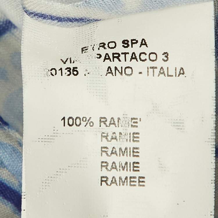 Pre Owned Etro Blue Paisley Print Ramie Button Front Shirt S 