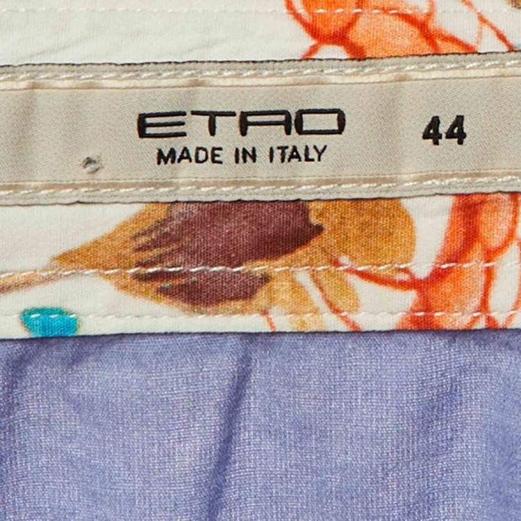 Pre Owned Etro Multicolor Paisley Print Cotton Button Front Shirt M