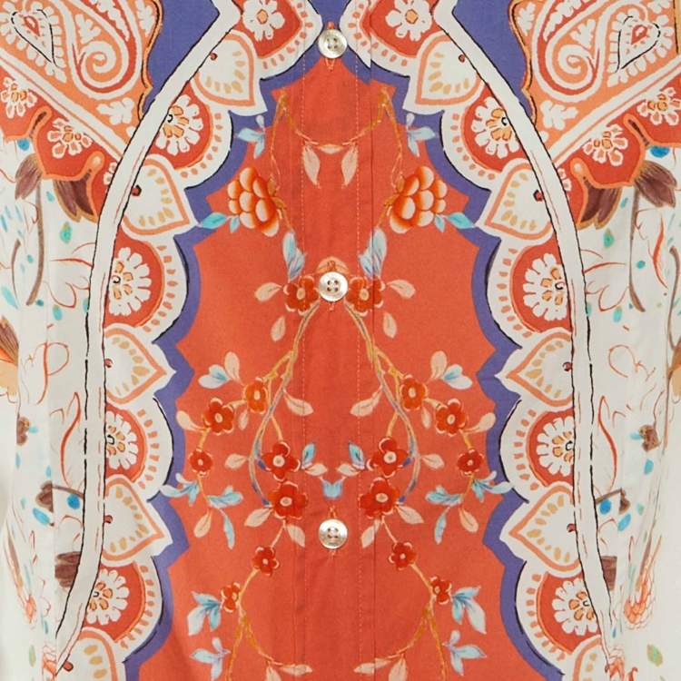 Pre Owned Etro Multicolor Paisley Print Cotton Button Front Shirt M