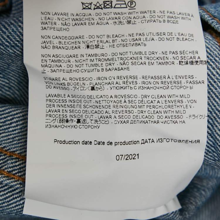 Pre Owned Etro Blue Floral Pattern Denim Jacket M