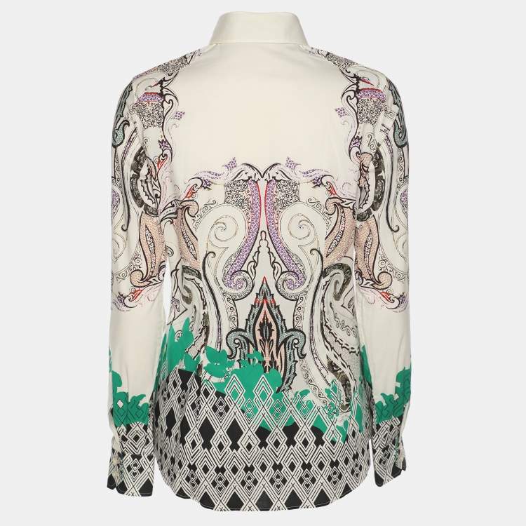Pre Owned Etro Multicolor Printed Cotton Long Sleeve Shirt S