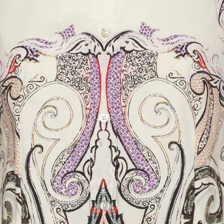 Pre Owned Etro Multicolor Printed Cotton Long Sleeve Shirt S