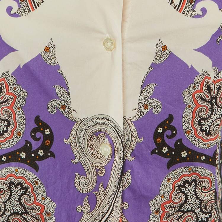 Pre Owned Etro Multicolor Paisley Print Cotton Long Sleeve Shirt S 